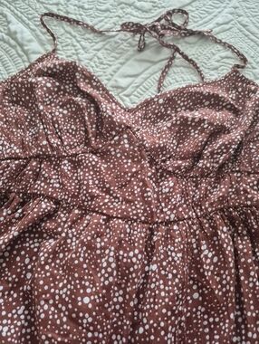 Rust Brown Polka Dot Sundress Xl Loft